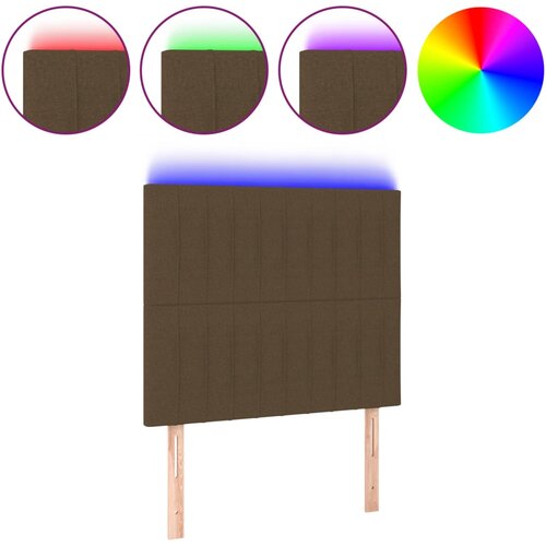 Maison Chic led posteljno vzglavje - vzglavna omarica - nočna omarica temno rjavo 90x5x118/128 cm blago, (21711589) Slike