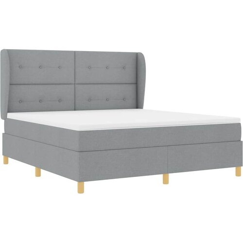  s opruga kutije Svijetlo siva 200 x 180 cm tkanina Slike