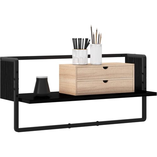  Polica na zidu Zidna montaža Crni hrast 65 x 25 x 30 cm Slike