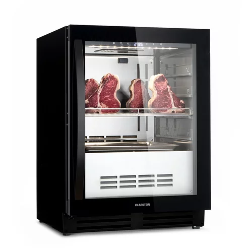 Klarstein Steakhouse Pro 98 Onyx, hladilnik za zorenje mesa, 1 cona, 98 litrov, 1-25 °C, zaslon na dotik, panoramsko okno