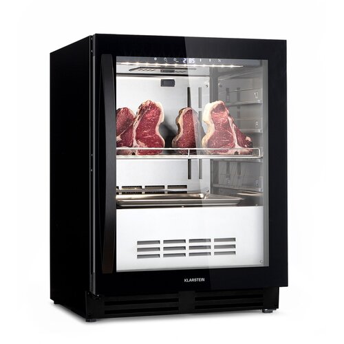 Klarstein steakhouse pro 98 onyx, hladnjak za meso, 1 zona, 98 litara, 1-25°C, ekran osjetljiv na dodir, panoramski prozor Cijene