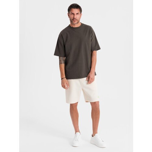 Ombre Unisex sweat shorts with drawstring waist - cream Cijene