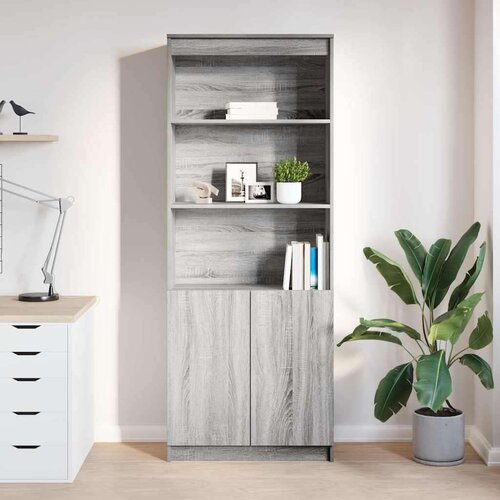 VidaXL Visoka omara siva sonoma 70x35x180 cm inženirski les Slike