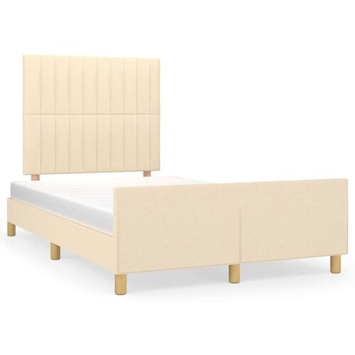 VidaXL Okvir za krevet s uzglavljem krem 120x190 cm od tkanine Slike