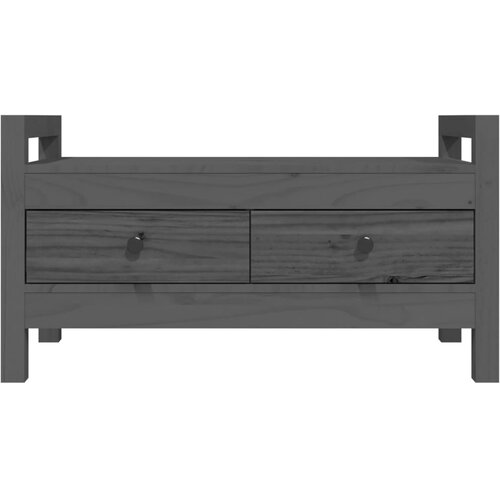  Klupa za hodnik siva 80x40x43 cm od masivne borovine Slike