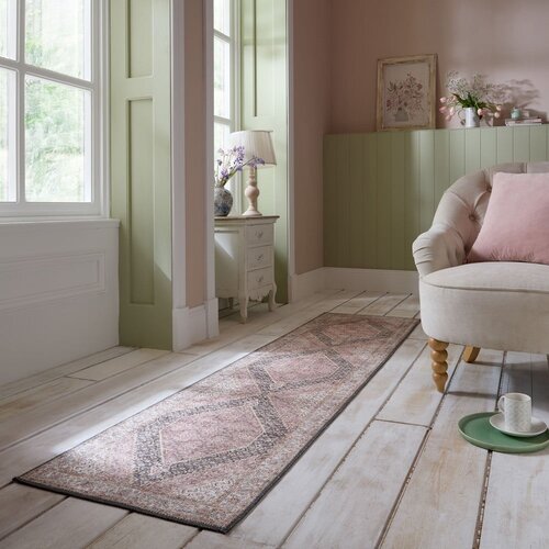 Flair Rugs Rožnat pralen tekač 60x230 cm Briony Traditional &amp;ndash; Slike