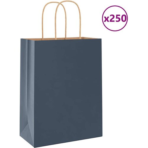  Papirnate vrećice 250 kom s ručkama plave 21x11x28 cm Cijene