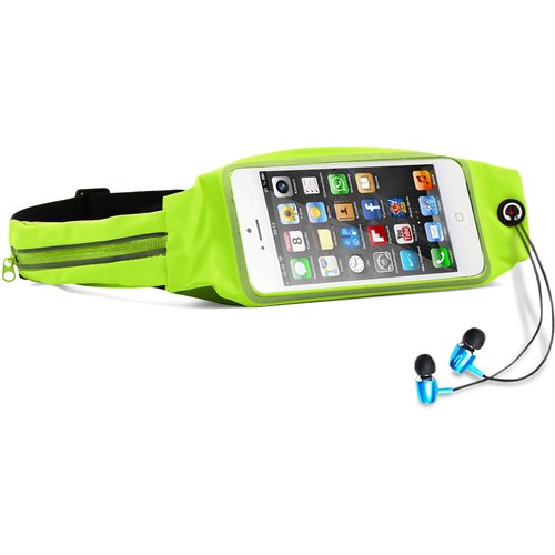 Cadorabo &amp;scaron;portna torba fanny pack z žepom za steklenico in žepom za mobilni telefon v neonsko žlata - nastavljiva dolžina pasne torbe za mobilni telefon in zapiranje z zadrgo, (20562851) Slike