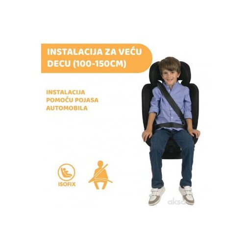 Chicco a-s mokita i-size (76-150), black Cene