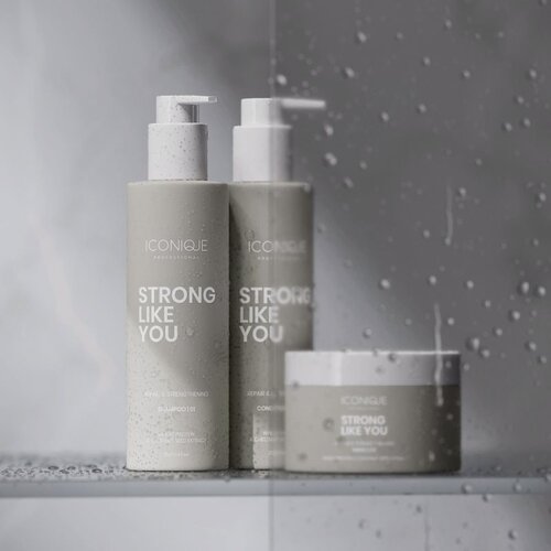 ICONIQUE Professional STRONG LIKE YOU Repair &amp;amp; Strengthening Set: Shampoo 250 ml, conditioner 250 ml set za po&amp;scaron;kodovane lase Slike