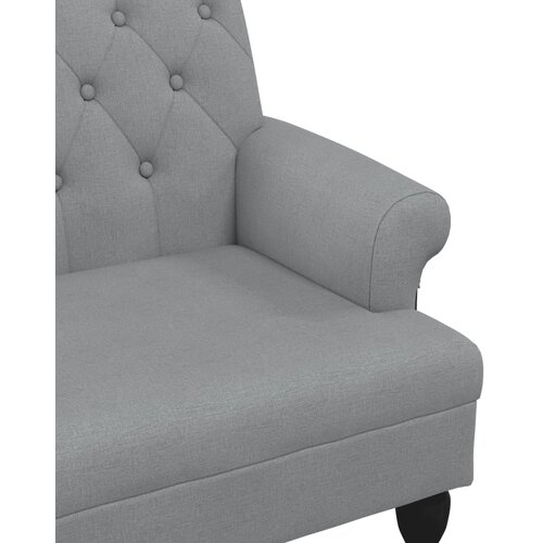  Klupa s naslonom svjetlosiva 120 x 62 x 75,5 cm od tkanine Slike