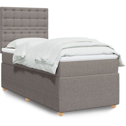 vidaXL Box spring postelja z vzmetnico taupe 90x190 cm blago Cene