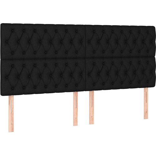  Krevet s oprugama i madracem crni 200x200 cm od tkanine Slike