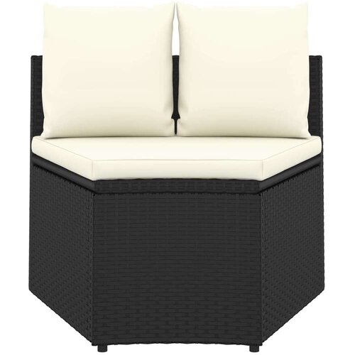 Poli 8-dijelni set vrtnih sofa od poliratana s jastucima crni Slike