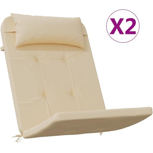  Jastuci za stolicu Adirondack 2 kom bež od tkanine Oxford Slike