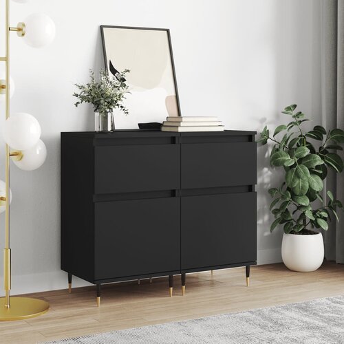 VidaXL Komode 2 kom crne 40 x 35 x 70 cm od konstruiranog drva Slike
