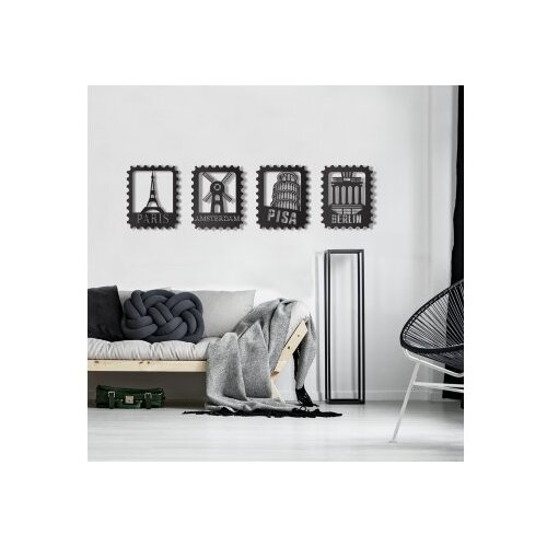 Wallxpert Dekorativni metalni zidni dodatak Amsterdam Stamp Slike