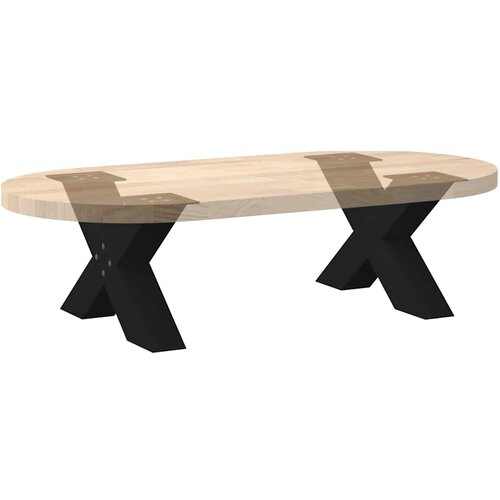  Noge za klub stolić u obliku slova X, 2 kom, crne, 50 x (30-31) cm, čelik Slike