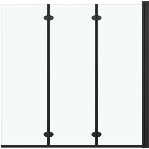 vidaXL Zložljiva pregrada za tu&scaron; s 3 paneli ESG 130x138 cm črna, (21027876) Cene