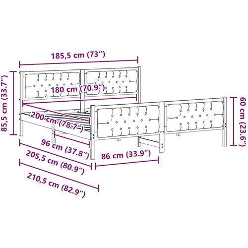  okvir za krevet sivo-smeđa 180 x 200 cm tkanina Slike
