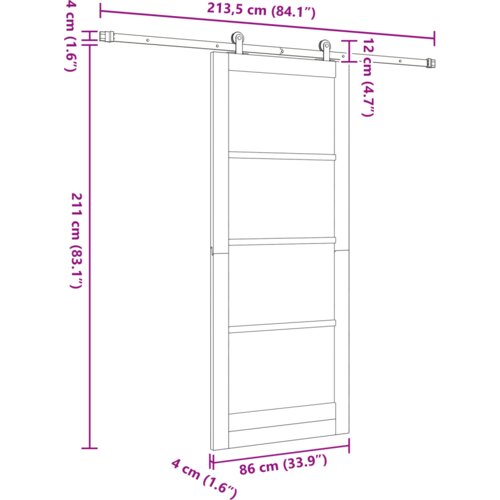 vidaXL klizna vrata s hardverskim setom 'ORKDAL'86x211 cm Cene