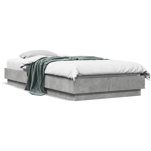 VidaXL Okvir kreveta boja betona 100x200 cm od konstruiranog drva Slike