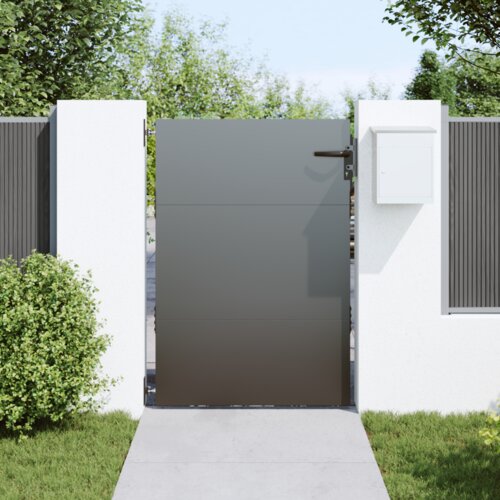 vidaXL Vrtna vrata Crna 105 x 150 cm Čelik s praškastim premazom Cene