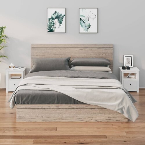 Furnova Nočna omarica 2 kosa bela 40x35x49 cm trdna borovina, (21926299) Cene