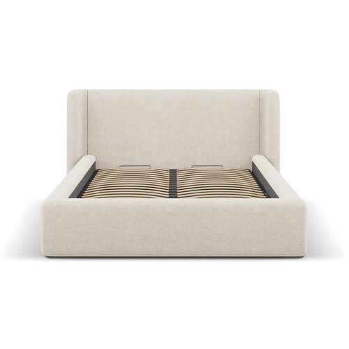 Windsor &amp;amp; Co Sofas Kremno bela oblazinjena zakonska postelja s prostorom za shranjevanje z letvenim dnom 200x200 cm Jason &amp;ndash; Slike