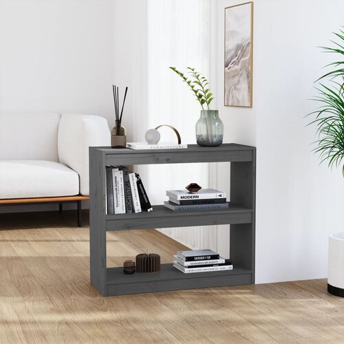Furnova Knjižna omara/pregrada siva 80x30x71,5 cm trdna borovina, (21950739) Slike