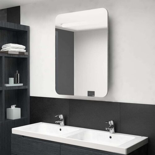 vidaXL led kopalniška omarica z ogledalom betonsko siva 60x11x80 cm Cene