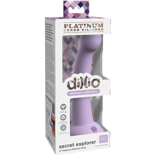 DILLIO Secret Explorer - silikonski dildo z lepljivimi prsti (17 cm) - vijolična Cene
