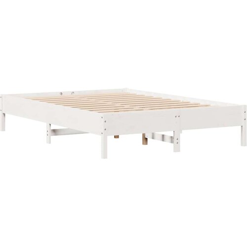 VidaXL Okvir kreveta bez madraca bijeli 135 x 190 cm masivna borovina Slike