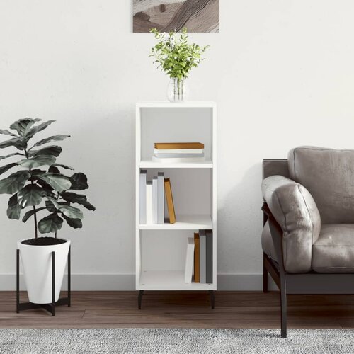 vidaXL Komoda bela 34,5x32,5x90 cm inženirski les Cene