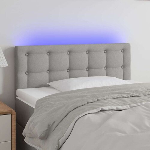  LED posteljno vzglavje svetlo sivo 100x5x78/88 cm blago, (20735359) Slike
