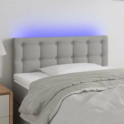  LED posteljno vzglavje svetlo sivo 100x5x78/88 cm blago, (20735359)