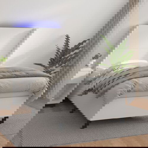 vidaXL Krevet box spring s madracem LED bijeli 90x200 cm umjetna koža Cijene