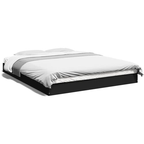 VidaXL Okvir za krevet crni 160x200 cm konstruirano drvo Slike