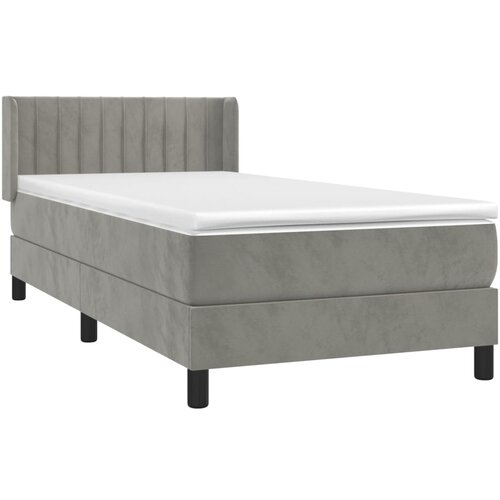 Box spring krevet s madracem svjetlosivi 80 x 200 cm bar&amp;scaron;unasti Slike