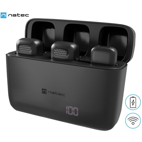 Natec Brezžični mikrofon HOPPER 2x, mini, USB-C, (5000004161) Cene