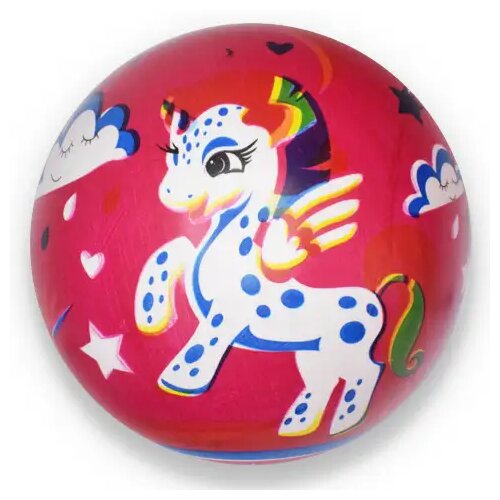 Magic Toys ružičasta gumena lopta s uzorkom jednoroga 23 cm Cene