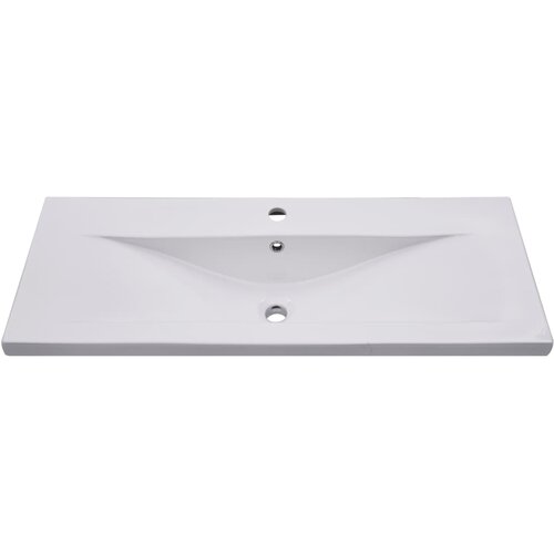  Ugradbeni umivaonik 101 x 39,5 x 18,5 cm keramički bijeli Slike