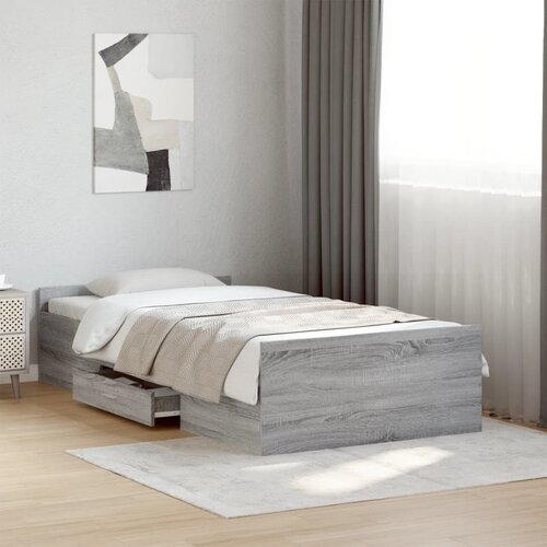 Furnova Posteljni okvir s predali siva sonoma 90x190 cm inženirski les, (21937531) Slike