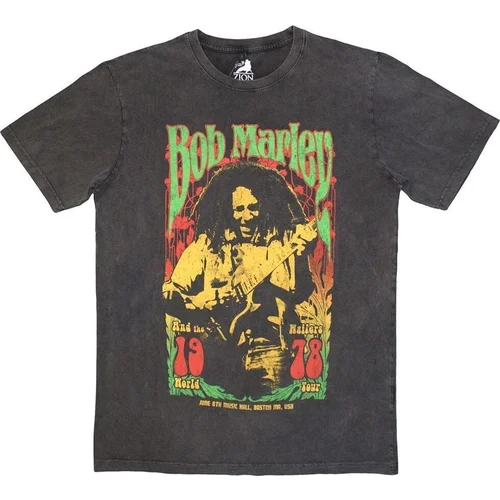 Bob Marley Košulja 1978 Stone Wash Unisex Charcoal Grey M