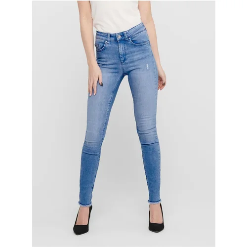 Only Blue Skinny Fit Jeans with Split Hems Blush - Women