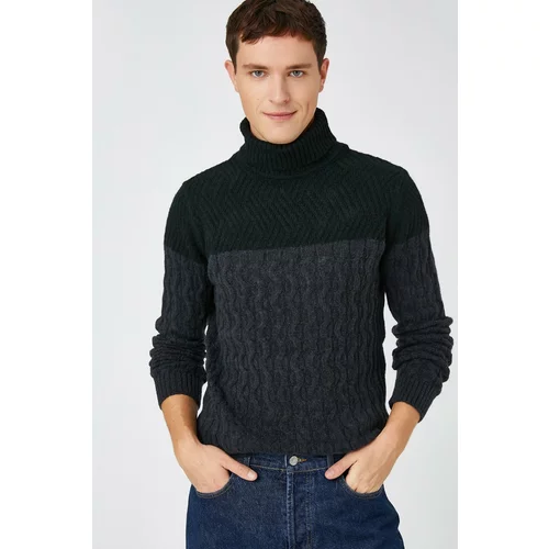 Koton Men's Anthracite Patterned Sweater