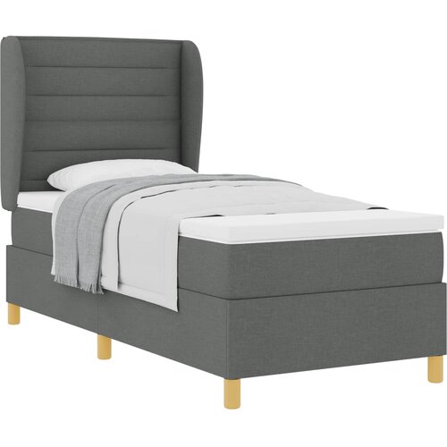  Podna opruga s madracem Tamno siva 90x190 cm Tamno siva tkanina Slike