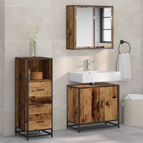  Set namje&scaron;taja za kupaonicu 3 kom. Staro drvo 65 x 33 x 60 cm Cijene