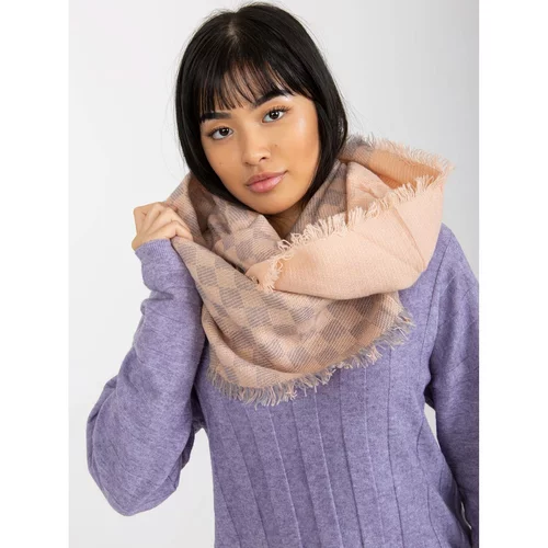 Fashion Hunters Light pink and gray women's scarf with wool