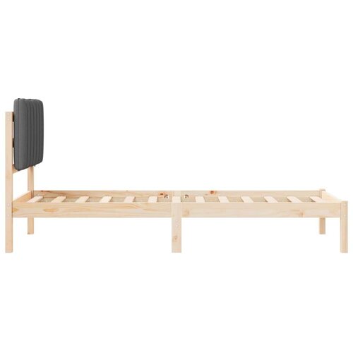 Krevetni okvir s tapiciranim uzglavljem Tamno siva 75 x 190 cm Slike
